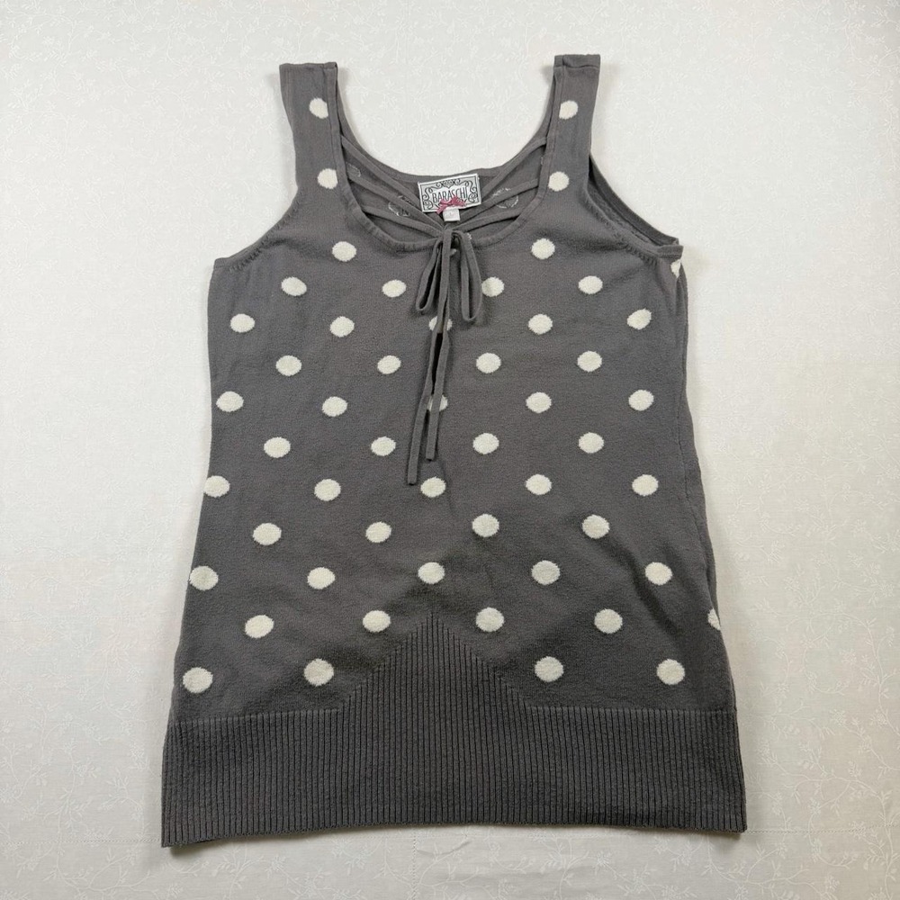 Vintage Baraschi Polka Dot Knit Tank — Size L 🤍